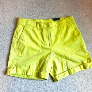 Talbot's New with Tag Cargo Shorts in Lemon Lime Color, Size 6